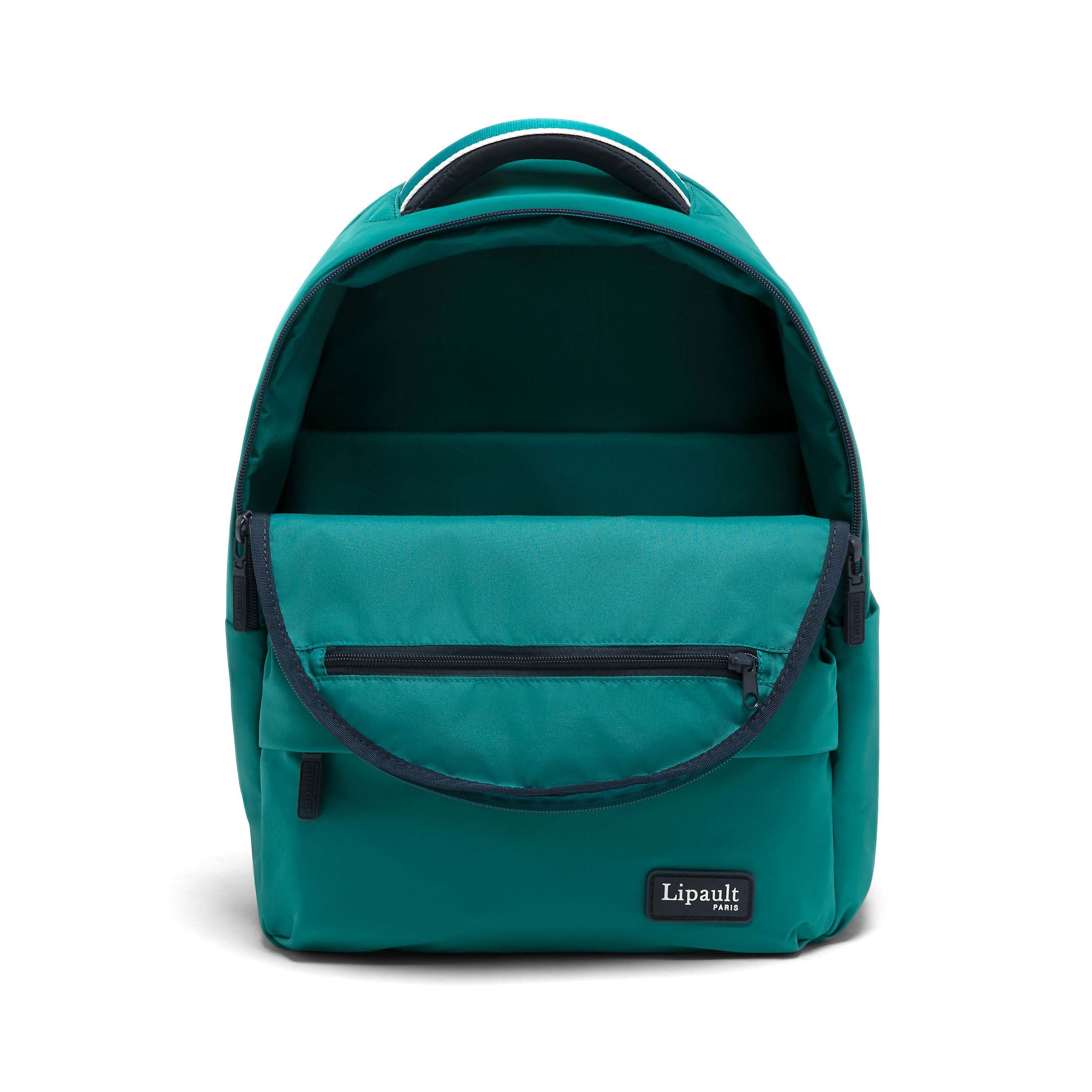 Lipault City Plume Backpack, Deep Lake/Navy/White, Interior Image