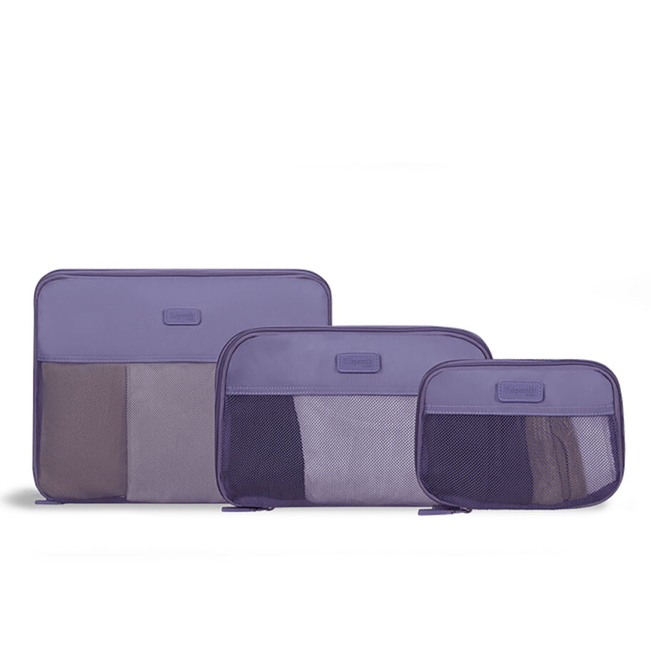 Travel Accessories Set of 3 Compression Packing Cubes in the color Fresh Lilac. image number 1