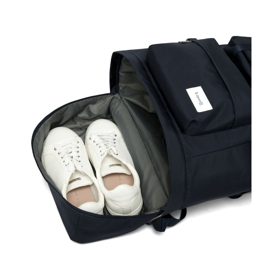 Lipault 4TMRW Weekend Backpack, Carbon Blue Stylized Bottom Shoe Compartment image number 2