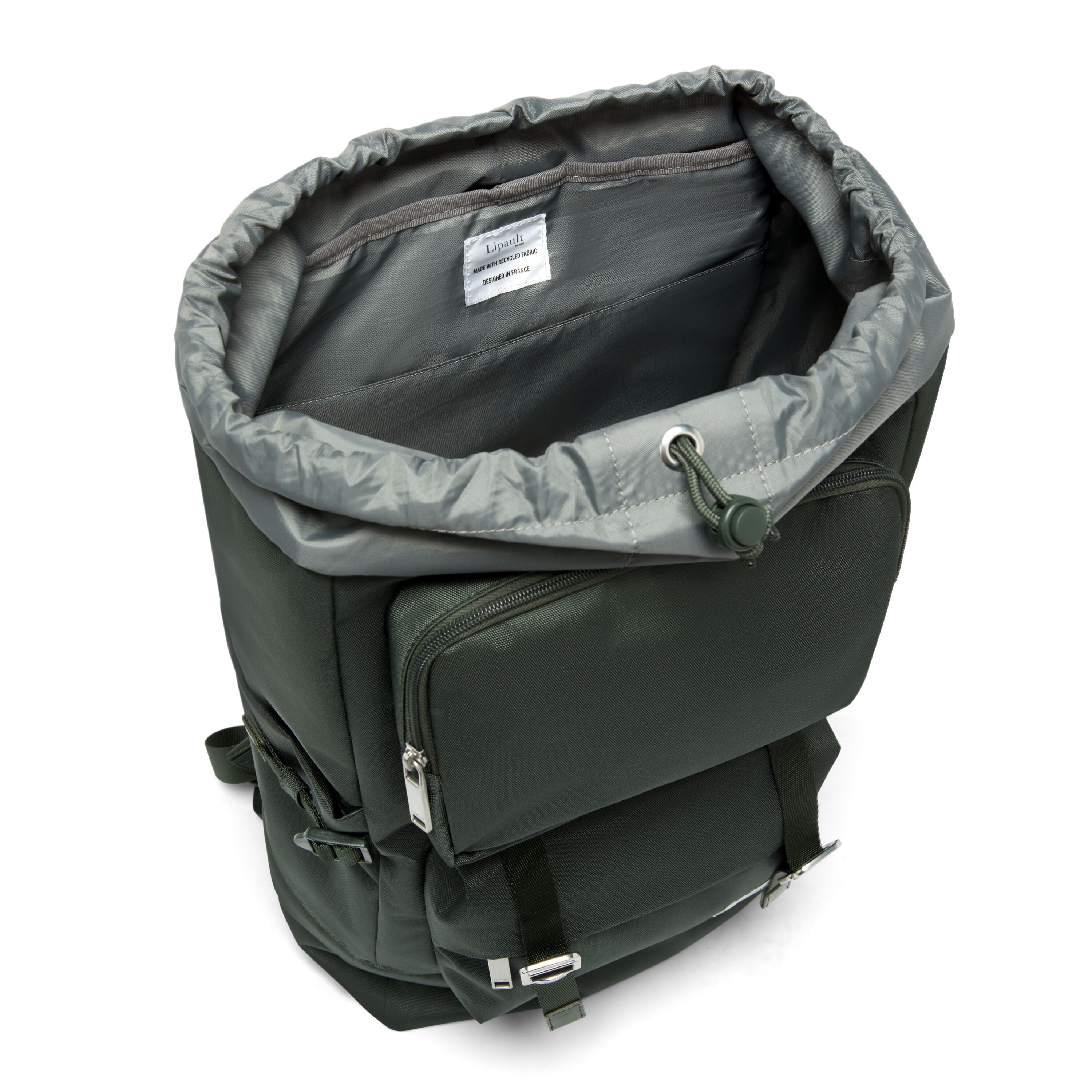 Lipault 4TMRW Weekend Backpack, Fair Green, Interior Image image number 1