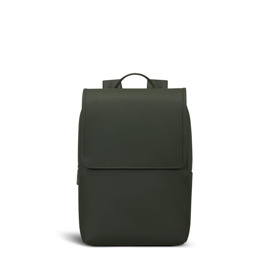 Lost In Berlin Square Backpack in the color NEW | Dark Moss. image number 4