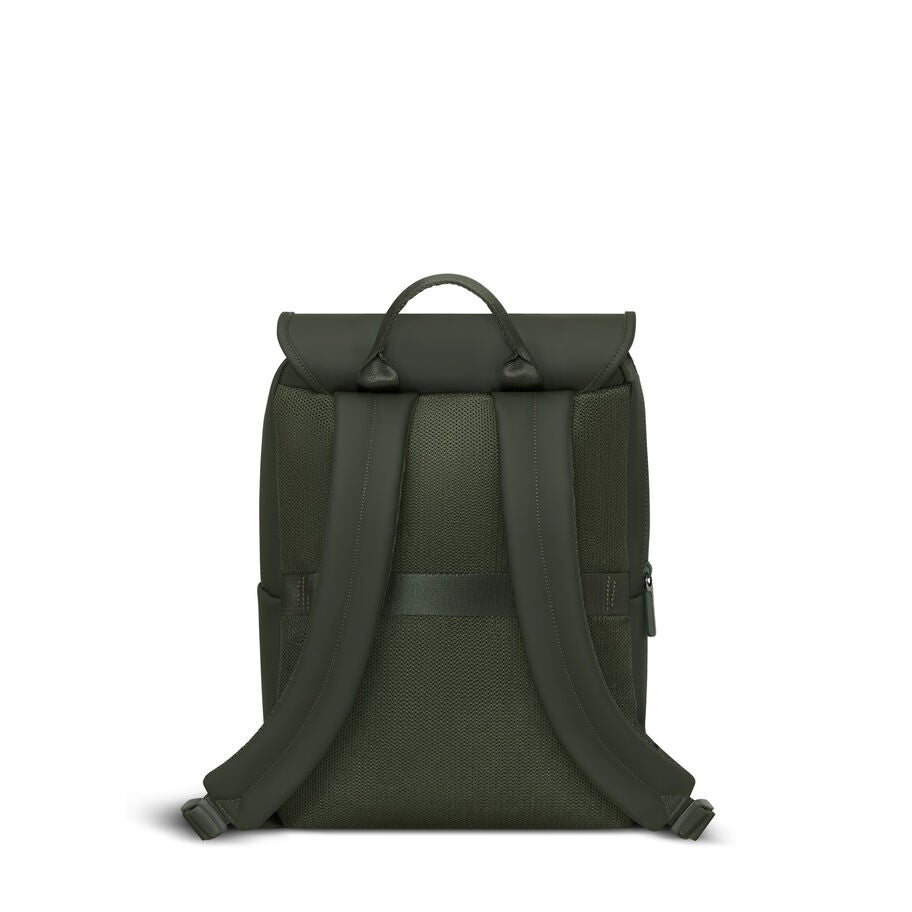 Lost In Berlin Square Backpack in the color NEW | Dark Moss. image number 5