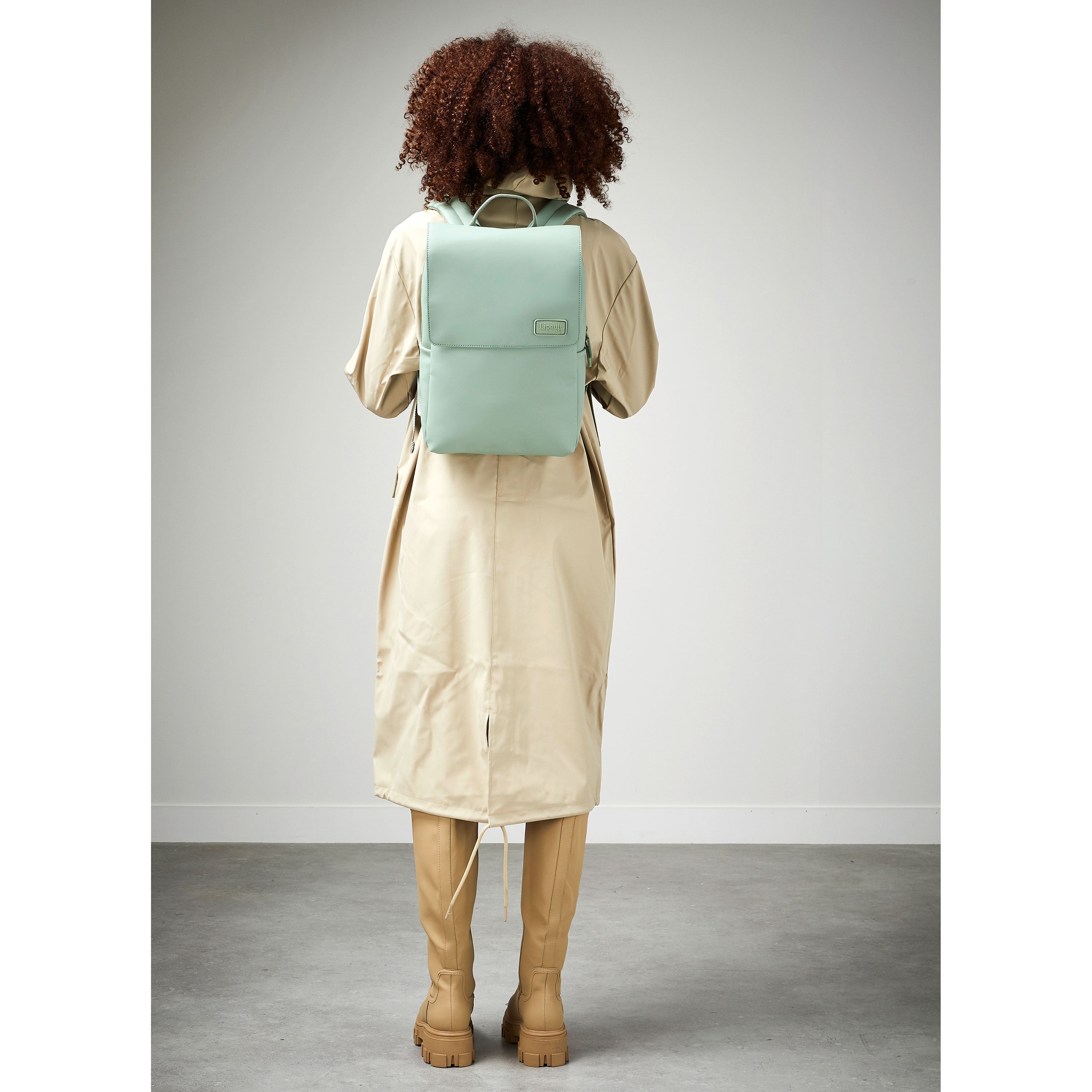 Lost In Berlin Square Backpack in the color Frozen Matcha. image number 4