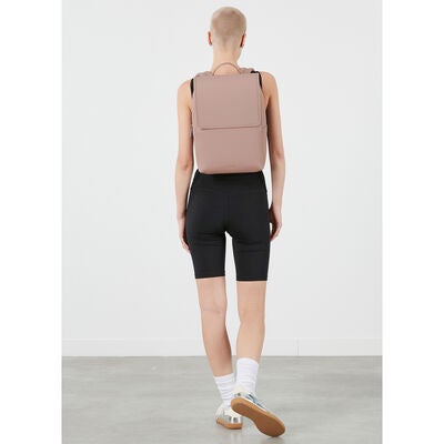 Lost In Berlin Square Backpack in the color Rose Quartz.