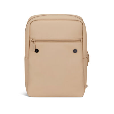 Lost In Berlin Square Backpack in the color Iced Latte.