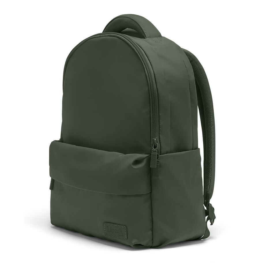 Lipault City Plume Backpack, Khaki Green, Front 3/4 Image image number 2