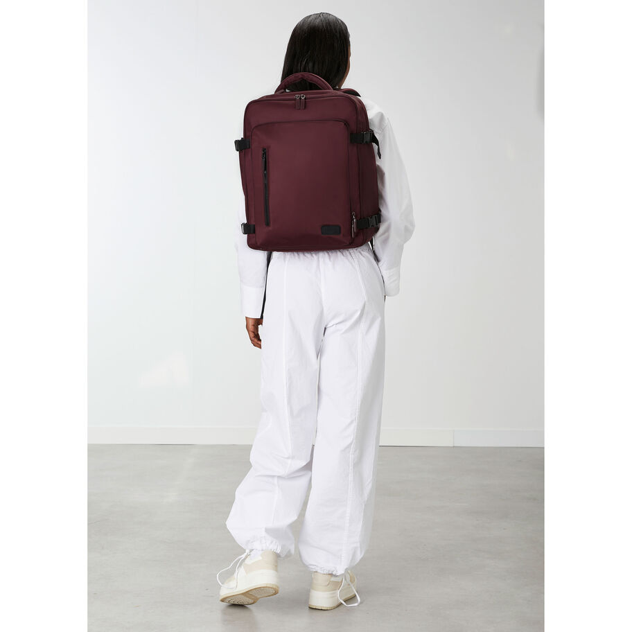 City Plume Travel Backpack in the color Bordeaux. image number 8