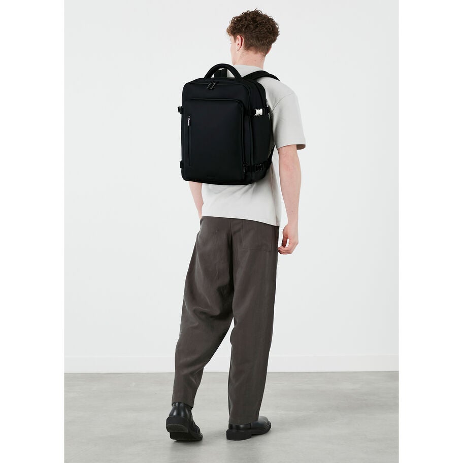 Lost In Berlin Travel Backpack in the color Black. image number 1