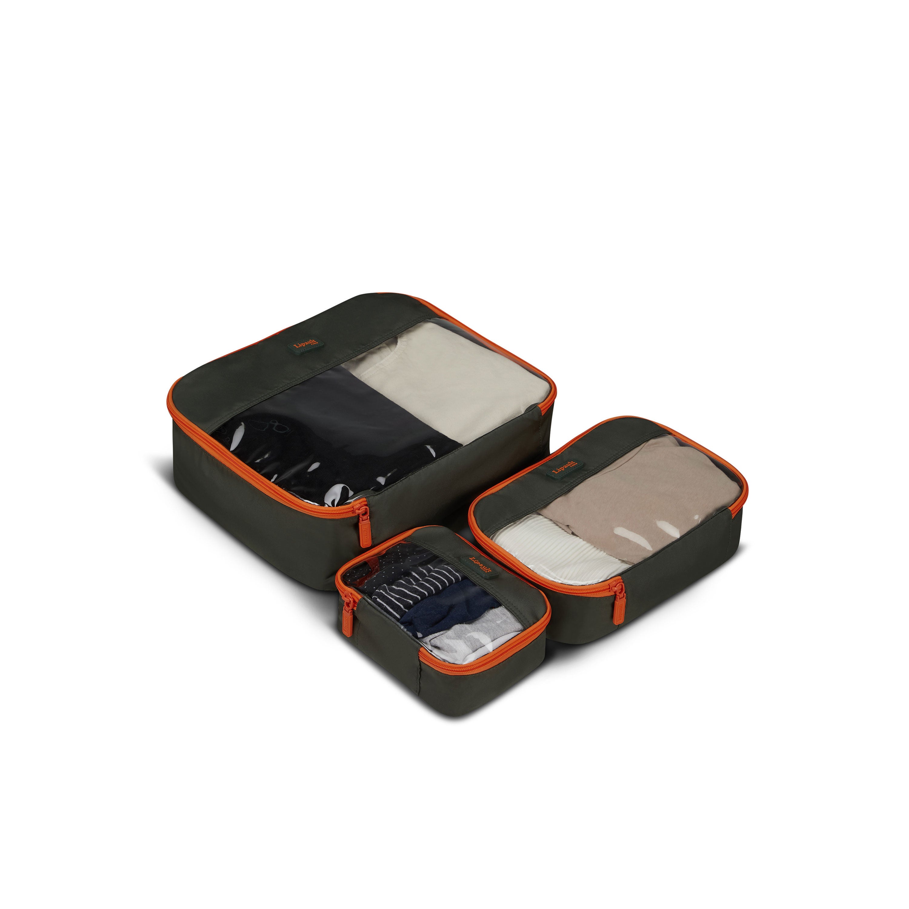 Travel Accessories Set of 3 Extra Packing Cubes in the color Khaki. image number 0