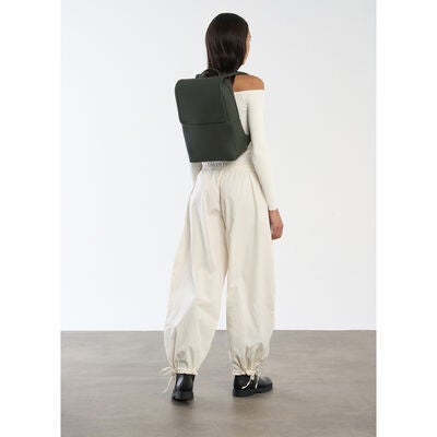 Lost In Berlin Square Backpack in the color NEW | Dark Moss.