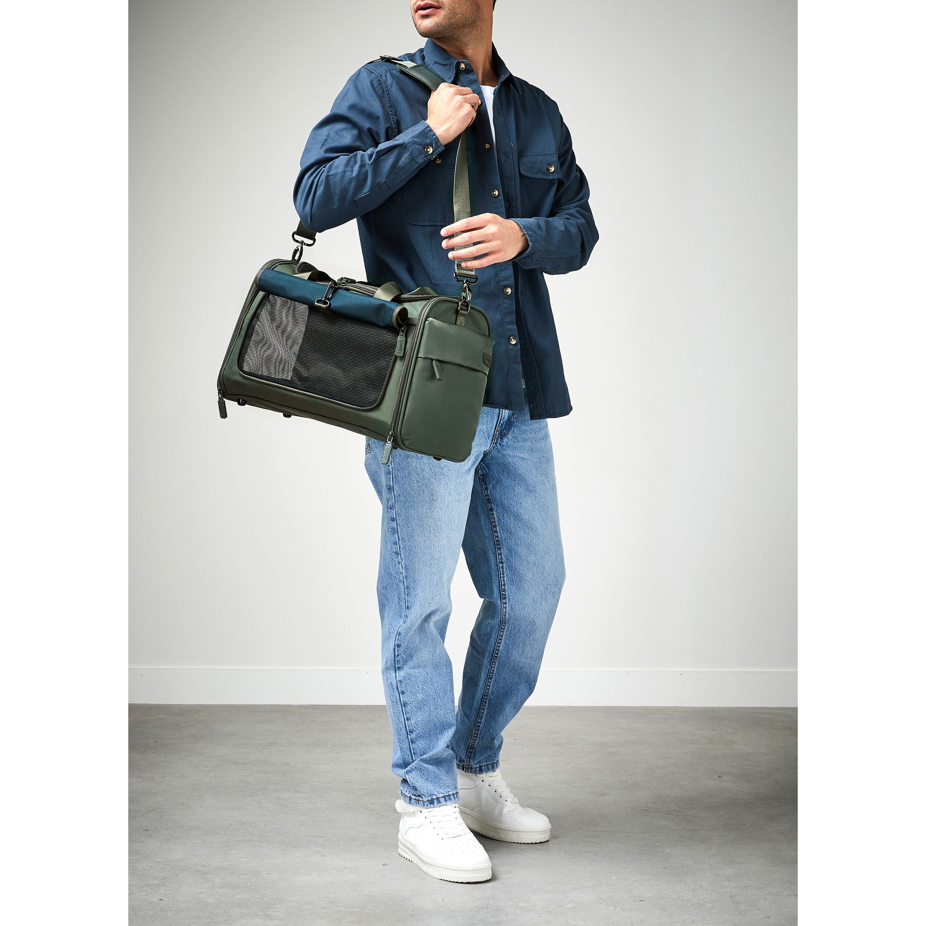 City Plume Pet Carrier in the color Khaki Green. image number 8