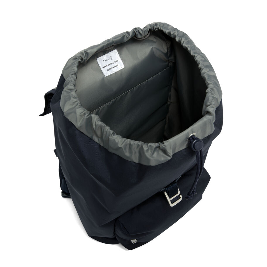 Lipault 4TMRW Daily Backpack, Carbon Blue, Interior Image image number 1