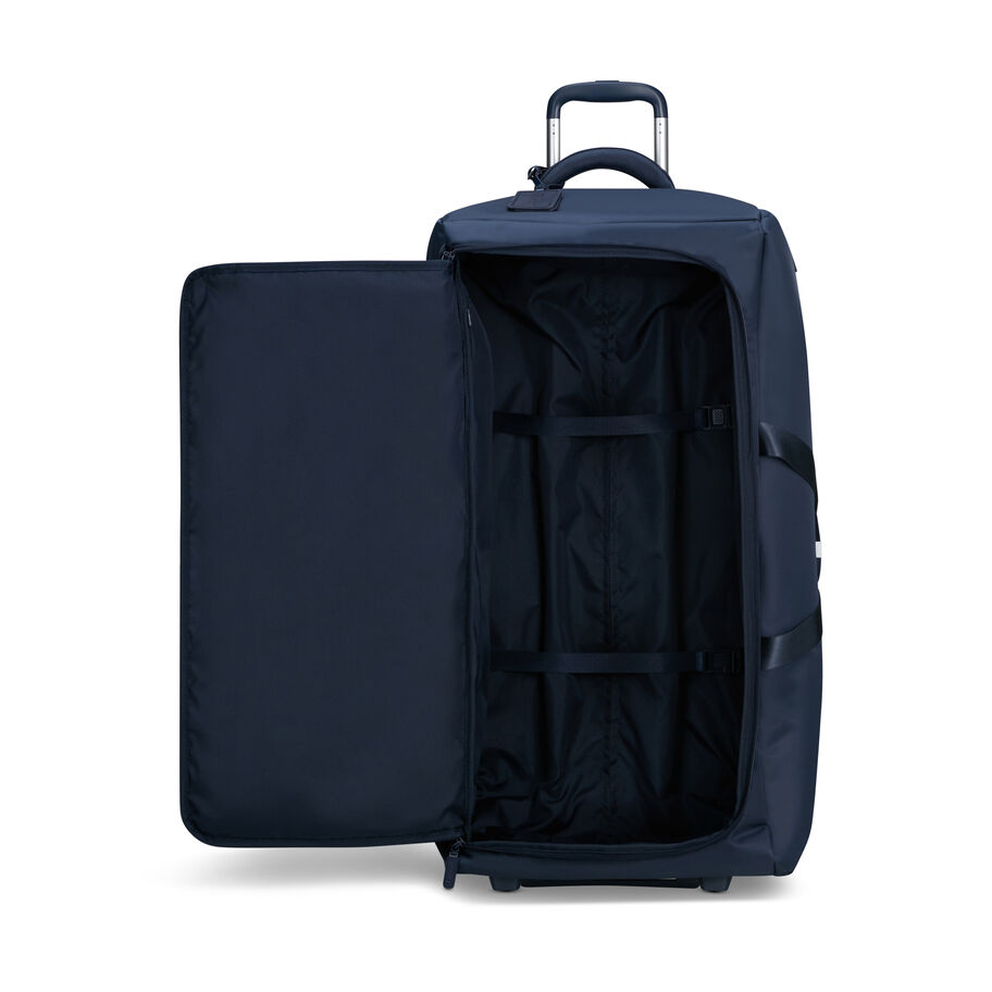Foldable Plume Wheeled Duffle in the color Navy. image number 1