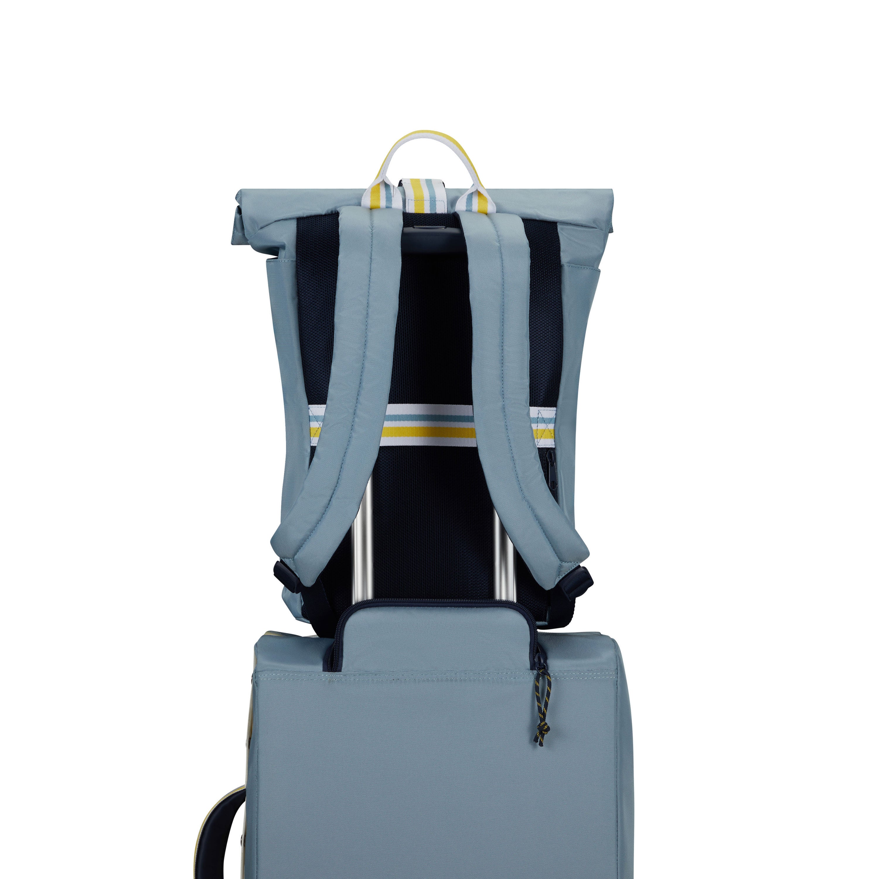City Plume California Rolltop Backpack in the color Open Sky. image number 6