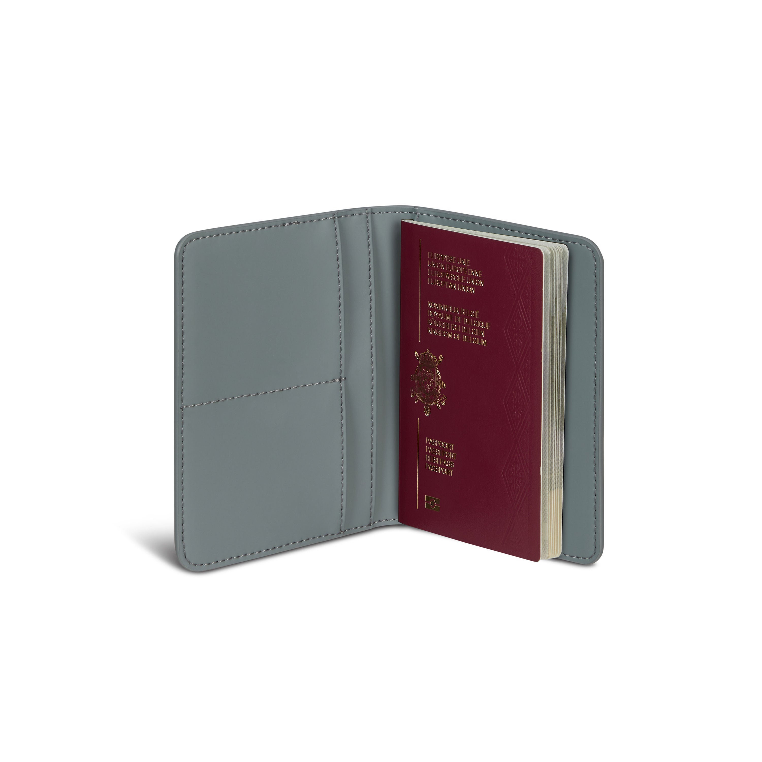 Lost In Berlin Passport Cover in the color Cement Storm.